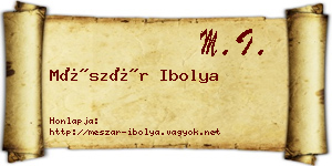 Mészár Ibolya névjegykártya